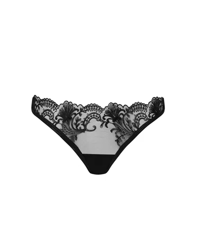 Bluebella Marseille Embroidered Mesh-sided Brief Black