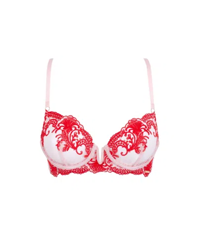 Bluebella Marseille Embroidered Sheer Bra Red/pink