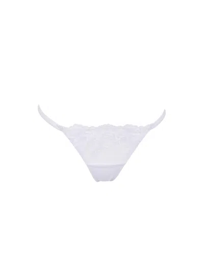 Bluebella Marseille Embroidered Sheer Thong White In Multi