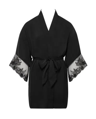 Bluebella Marseille Luxury Satin Kimono Black