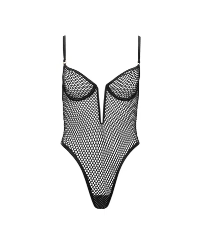 Bluebella Mina Fishnet Bodysuit Black In Multi