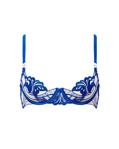 Bluebella Monique Floral Embroidered Bra Blue