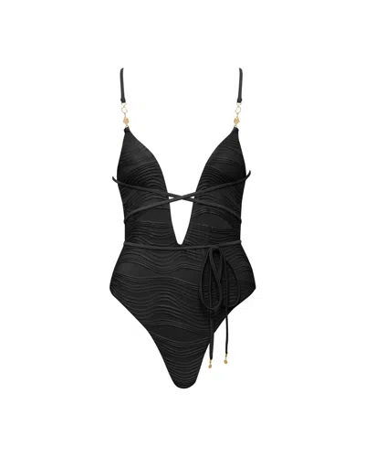Bluebella Orta Multi-way Plunge Swimsuit Black