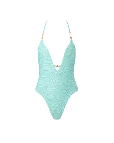 Bluebella Orta Plunge Swimsuit Island Paradise Blue