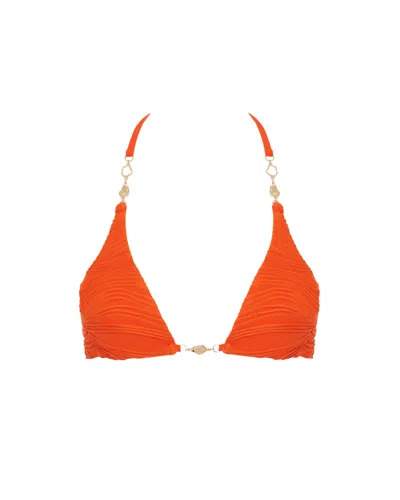 Bluebella Orta Triangle Bikini Top Orange In Multi