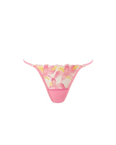 Bluebella Patrice Sheer Floral Brief Pink/ Yellow