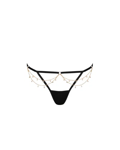 Bluebella Petra Thong Black/gold/silver