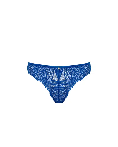 Bluebella Peyton Lace Thong Blue In Multi