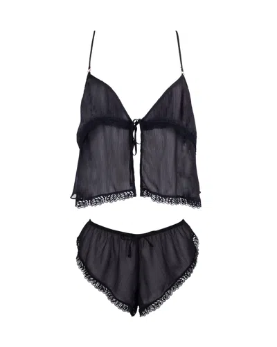 Bluebella Pia Crop Cami And Short Set Black