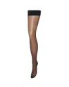 Bluebella Plain Leg/plain Top Hold Ups Black In Black