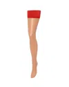 Bluebella Plain Leg/plain Top Hold Ups Sheer/red In Red