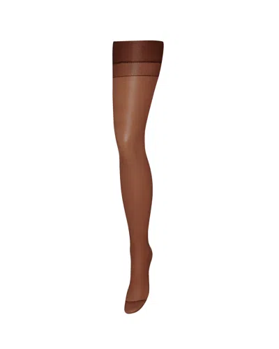 Bluebella Plain Leg/plain Top Stockings Berry In Black
