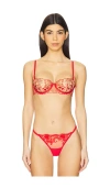 Bluebella Rosalie Wired Bra In Red & Sheer