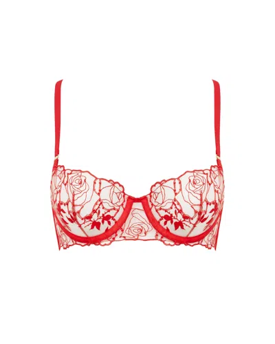 Bluebella Rosalie Sheer Balcony Bra Red