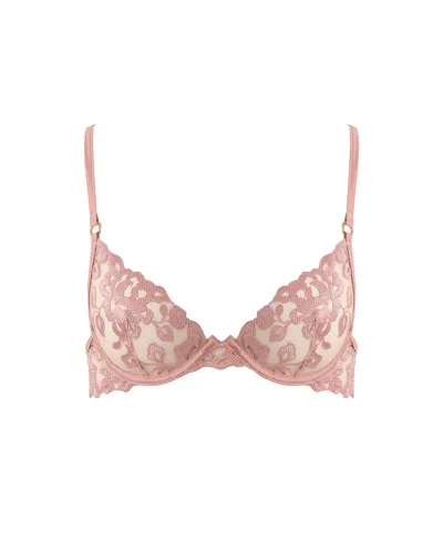 Bluebella Rosina Sheer Embroidered Bra Dusty Rose In Brown
