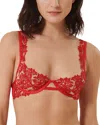 Bluebella Samara Wired Bra In Red/sheer