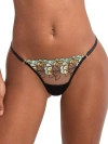 Bluebella Serena Embroidered Mesh Briefs In Mint,lemon,black