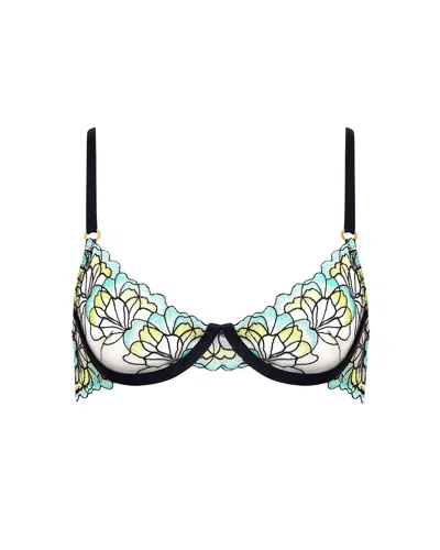Bluebella Serena Wired Bra Mint/lemon/black In Silver