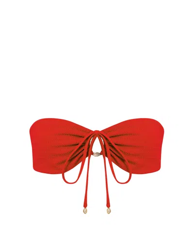 Bluebella Shala Multi-way Bandeau Bikini Top Red