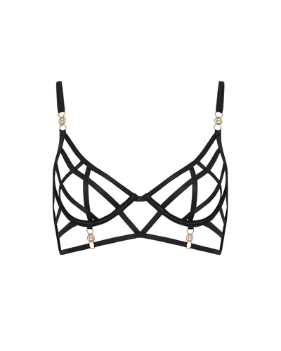 Bluebella Shirin Open Strappy Bra Black