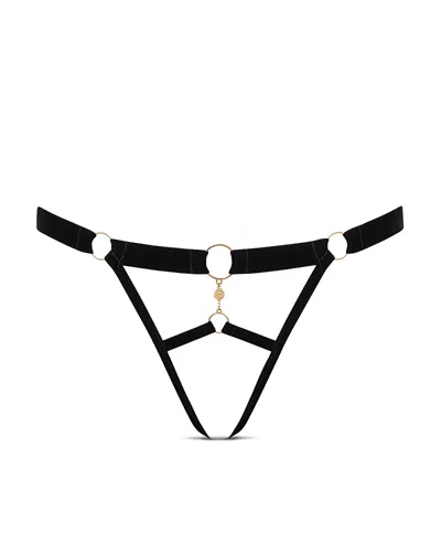 Bluebella Simone Ouvert Brief In Black/gold