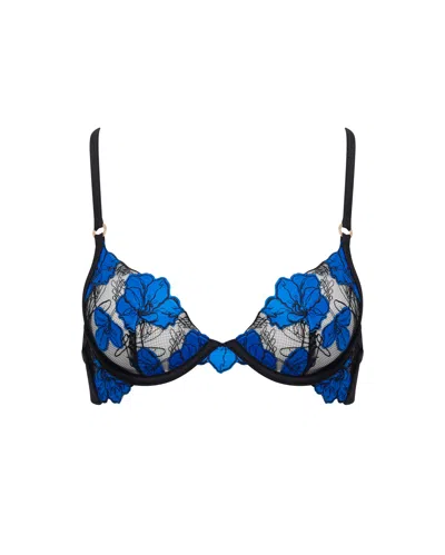 Bluebella Sorento Floral Embroidered Bra Blue In Multi