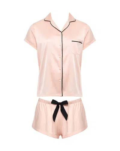 Bluebella - Us Bluebella Abigail Shirt And Short Set In Pink