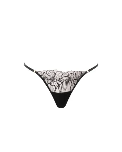 Bluebella - Us Amarosa Floral Embroidered Thong Black