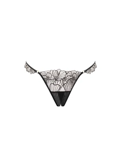 Bluebella - Us Amarosa Open Embroidered Brief Black
