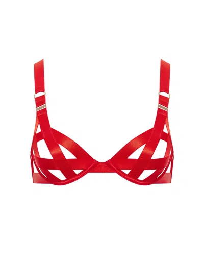 Bluebella - Us Bluebella Ariana Satin Strappy Bra Red