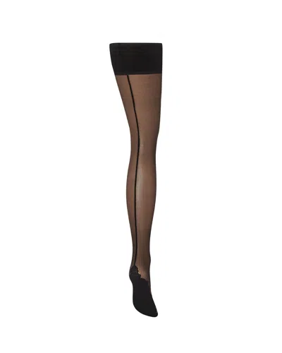 Bluebella - Us Bluebella Back Seam Leg/plain Top Thigh Highs Black