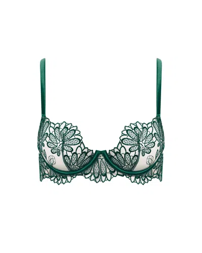 Bluebella - Us Bluebella Amaris Sheer Floral Bra Green