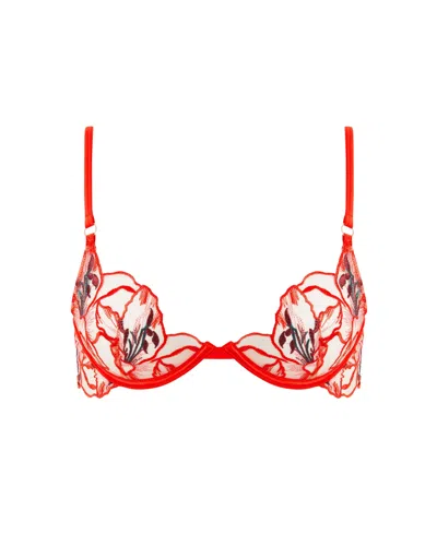 Bluebella - Us Bluebella Asha Sheer Floral Bra Red