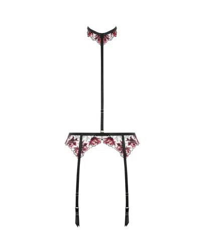 Bluebella - Us Bluebella Calista Garter Belt Harness Black/cherry In Multi