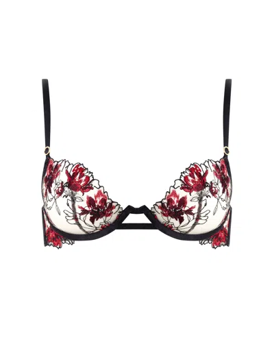 Bluebella - Us Bluebella Calista Sheer Floral Bra Black/cherry In Multi