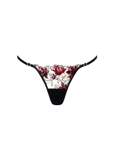 Bluebella - Us Bluebella Calista Sheer Floral Panty Black/cherry In Multi