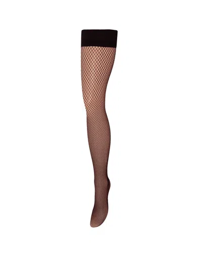 Bluebella - Us Bluebella Fishnet Leg/plain Top Thigh Highs Black