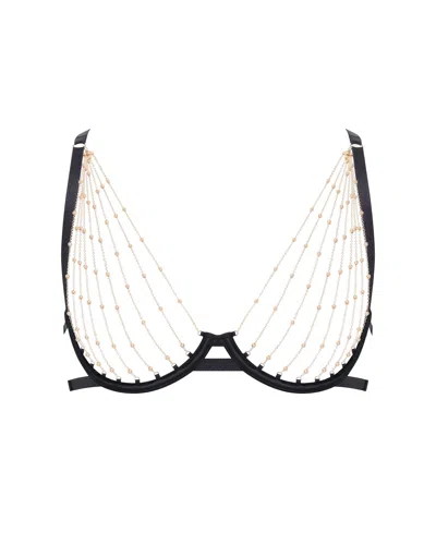 Bluebella - Us Bluebella Frida Open Chain Bra Black/gold