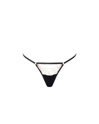 Bluebella - Us Bluebella Frida Open Chain Thong Black/gold