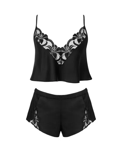 Bluebella - Us Bluebella Leonora Luxury Satin Cami And Short Set Black