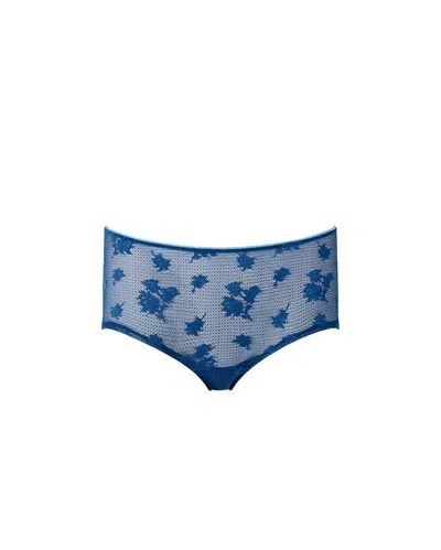 Bluebella - Us Bluebella Lisa Embroidered Sheer Boy Short Navy Peony