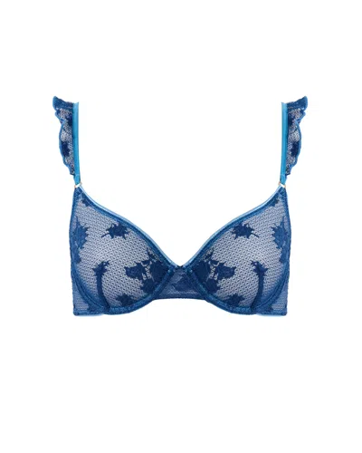 Bluebella - Us Bluebella Lisa Embroidered Sheer Bra Navy Peony