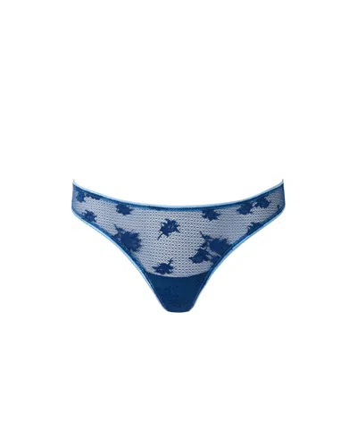 Bluebella - Us Bluebella Lisa Embroidered Sheer Thong Navy Peony