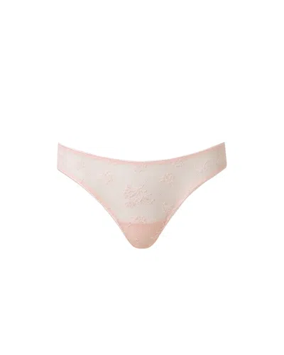 Bluebella - Us Bluebella Lisa Embroidered Sheer Thong Pearl Pink