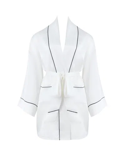 Bluebella - Us Bluebella Lydia Satin Kimono Cream/black In White
