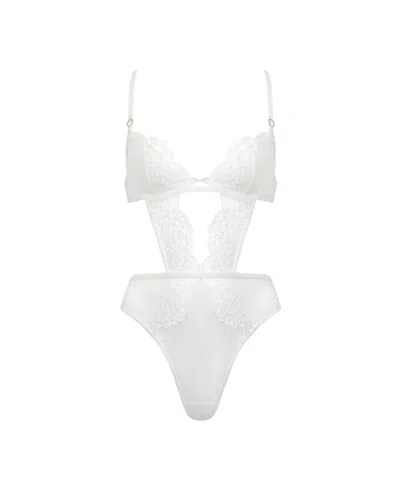 Bluebella - Us Bluebella Marisa Embroidered Sheer Bodysuit White