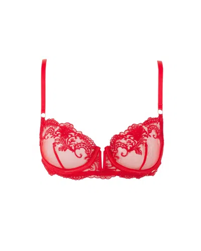 Bluebella - Us Bluebella Marseille Embroidered Sheer Bra Red