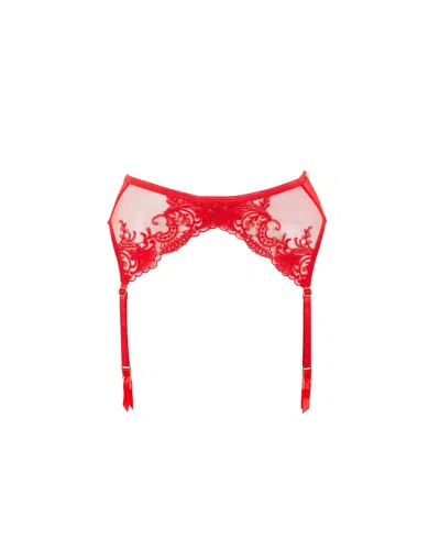 Bluebella - Us Bluebella Marseille Garter Belt Red In Burgundy