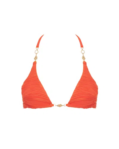 Bluebella - Us Bluebella Orta Triangle Bikini Top Hot Coral In Orange