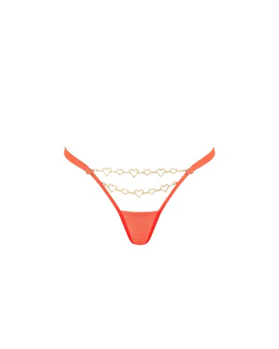Bluebella - Us Bluebella Phoenix Thong Hot Coral/gold In Orange